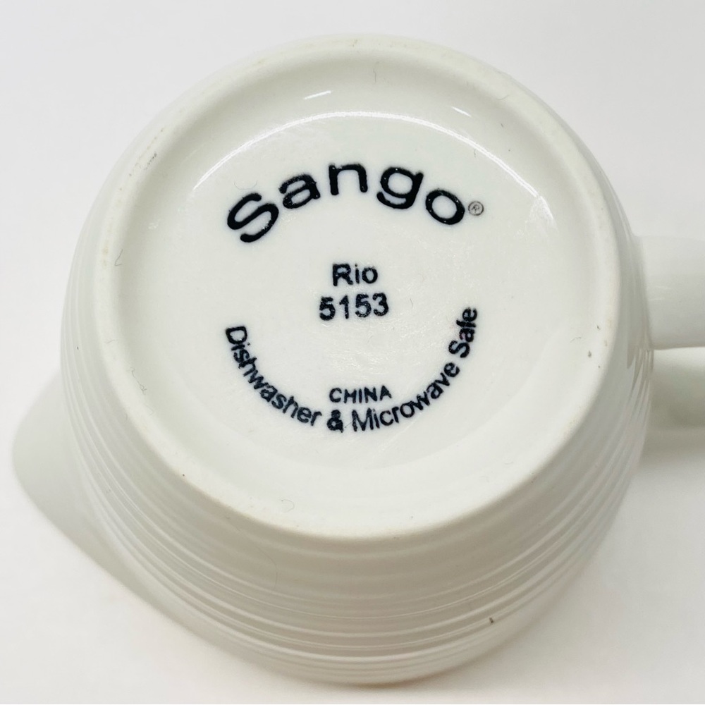 Sango Rio White Creamer Pitcher Ribbed Discontinued Rio5153 Cottagecore Country - Picture 7 of 12
